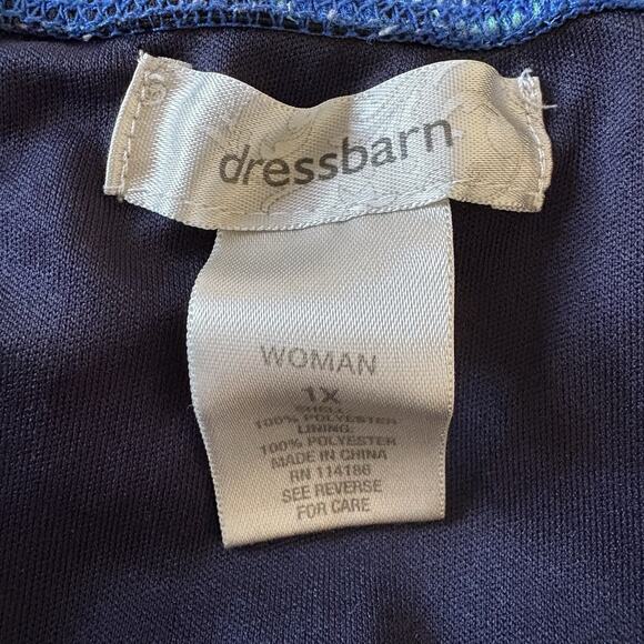 Dressbarn Blue Green Watercolor Print Chiffon Pull On Skirt Women Size 1X (1256) - Picture 3 of 4